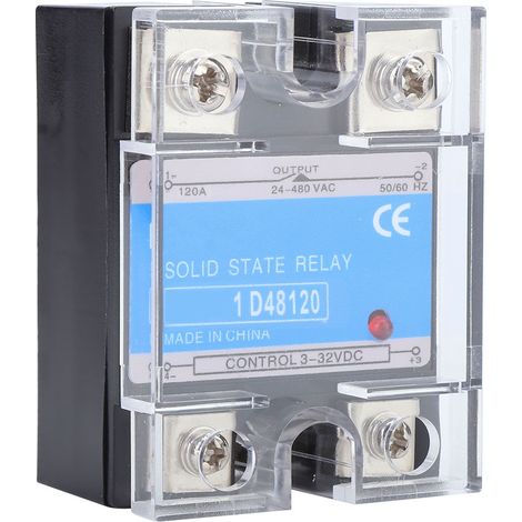 SSR-Halbleiterrelais 3-32 VDC Eingang 24-480 VAC Last DC AC Elektrische Geräte (BERM-1D 48120) (1/5)