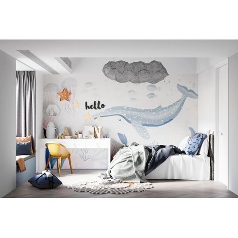 Papier Peint Animaux - Ballet Marin et Coraux - 150 x 250 cm (1/2)