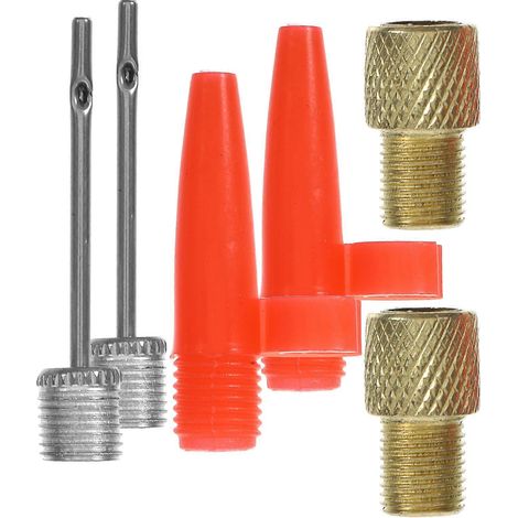 Deux jeux d'adaptateurs pour pompe de gonflage de ballons et kit d'aiguilles de gonflage, adaptés aux matelas pneumatiques et aux ballons. (1/5)