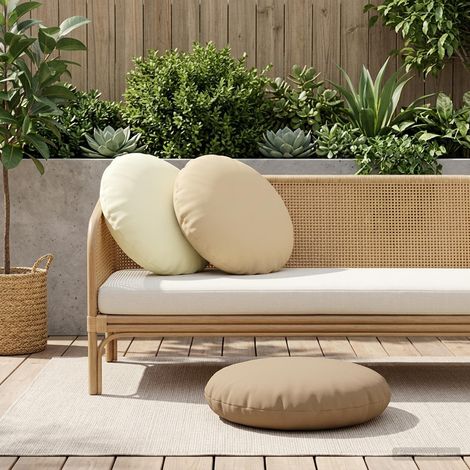 vidaXL Cushion Cover 2 pcs HEERLEN Cream 脴 60 cm Polyester (1/5)