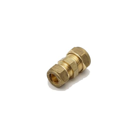 PrimaPlus Brass Compression Coupling 15 x 12mm Pack of 10 (1/2)