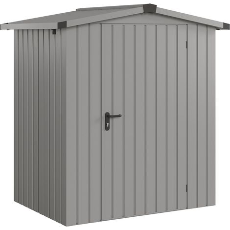 Hörmann Ecostar Metall-Gerätehaus "Euroline Trend" mit Satteldach ESD 1, graualuminium, 166 x 118 cm, 1-flüglige Tür