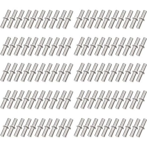 Supports d'étagère, lot de 100, supports métalliques pour étagères, fixations pour meubles, placards, bibliothèques et étagères de cuisine, 5 x 25 mm, argentés (1/5)