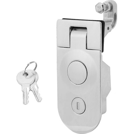 Loquet à compression avec serrure à 2 clés en alliage de zinc pour camping-cars, yachts, coffres, poubelles, portes d'entrepôt - (1/5)
