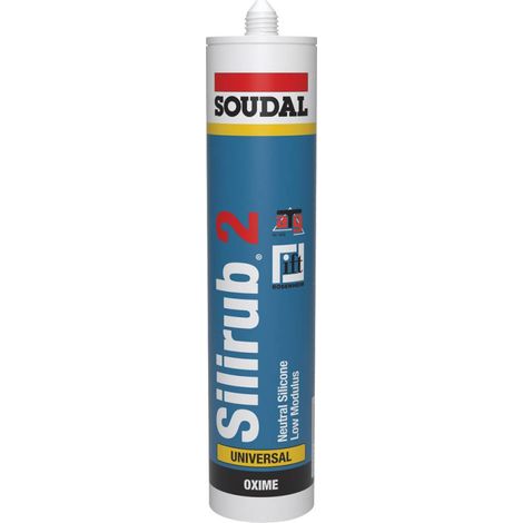 Silirub 2 - Mastic silicone neutre - Soudal - Cartouche de 290 ml Gris ciment
