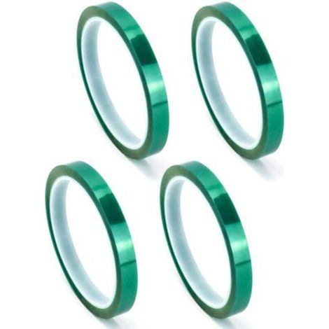 4 Rollen Sublimations-Hitzeklebeband, 10 mm x 33 m, Hochtemperaturklebeband für den elektronischen Druck (Grün) (1/5)