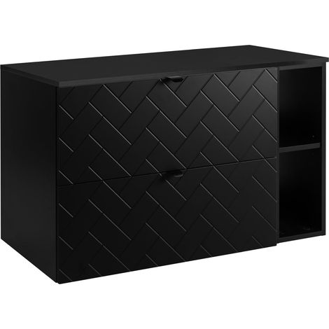 Mobile da bagno, Nero Opaco, 100 x 57 x 46 cm, Maniglie Nere (1/5)