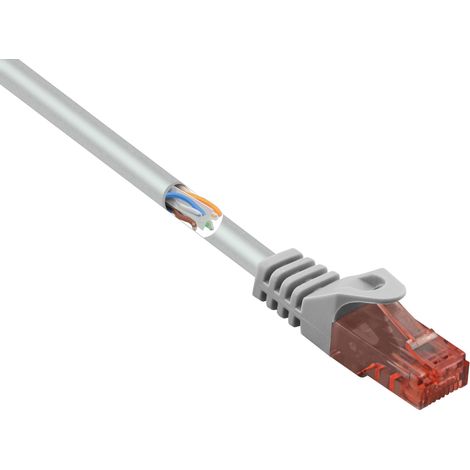 Renkforce RF-5047518 RJ45 Câble réseau, câble patch CAT 6 U/UTP 1.00 m gris avec cliquet d'encastrement, sans halogène 1 pc(s) S524302 (1/4)