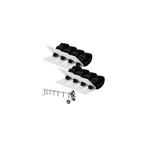 Kit de fixation de bobine de bâche solaire pour piscine avec 8 sangles adhésives en nylon et languettes, 8 plaques de cordon, 8 boucles (1/4)