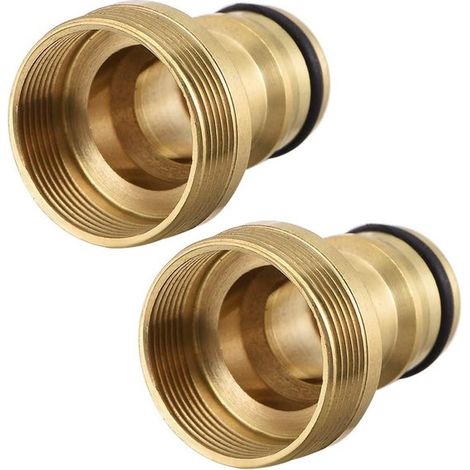 Adaptador de grifo de 2 piezas para desviar agua, conexión para manguera de jardín, color dorado, diámetro interior aprox. 21-22 mm, diámetro exterior aprox. 23-24 mm (1/5)