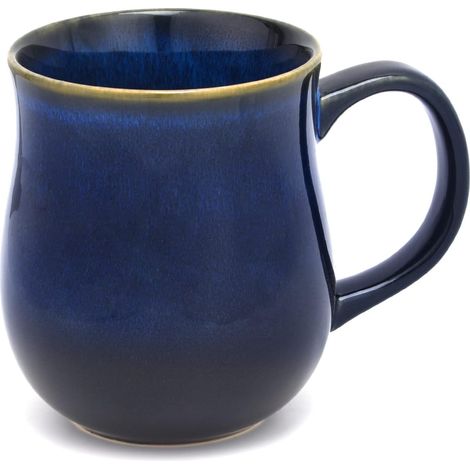 Grandes tasses à café en céramique de 600 ml, tasse à thé en poterie faite à la main avec grande poignée pour bureau et maison, facile à tenir, passe au micro-ondes et au lave-vaisselle, boissons (1/5)
