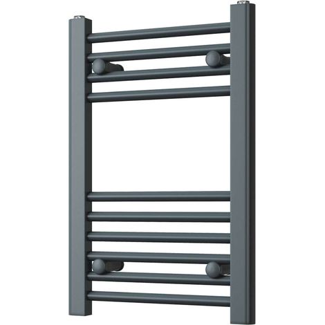 Zennor - Anthracite Heated Towel Rail - H600mm x W400mm - Straight (1/3)