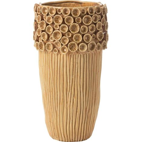 Vase Corail en Argile "Isidro" 56cm Ocre
