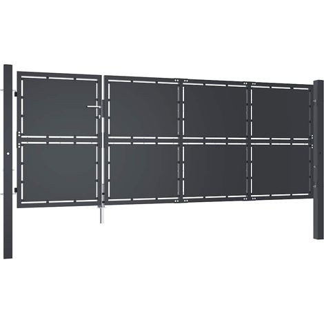 Maison Exclusive - Cancello da Giardino in Acciaio 350x125 cm Antracite