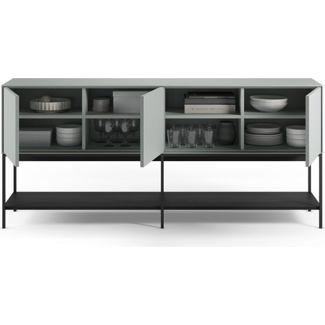 MAOLA - Buffet 3 portes 180cm en mélamine - Gris (1/5)