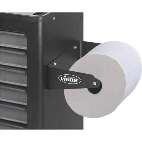 Vigor – Support pour rouleau essuie-tout – V2397 – Dérouleur pour rouleaux jusqu'à 400mm – Accessoire pour servante d'atelier - A646871 (1/7)