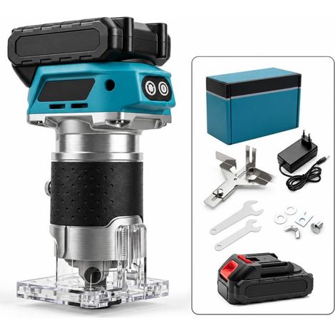 Irovami Défonceuse bois sans balais – 700W, alliage alu, 2 batteries, US