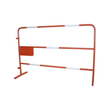 Haemmerlin – Barrière de chantier soudée 1m – Plaque 33x16.5cm – Tube 25mm – 5 adhésifs blancs – Pieds fixes – Pour chantiers humides