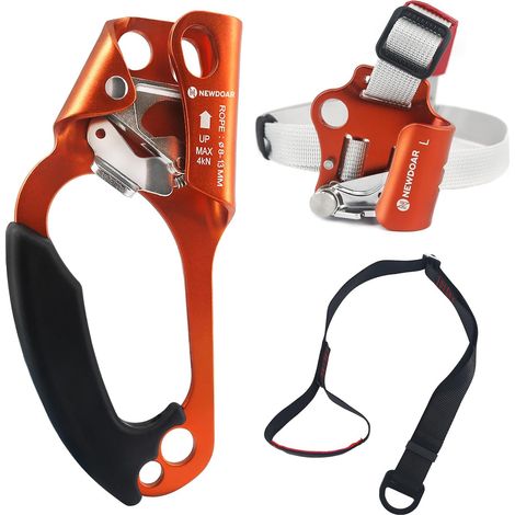 Hand Elevator Blocker Ergonomic Handle Climbing Tree Arborist Reminder Gear Rope Clamp for 813mm Rope-Set Orange Left (1/5)