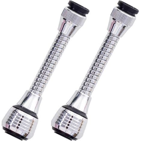 Embout Robinet Cuisine - Tuyau Flexible Pivotant 360° - Pour Évier Cuisine Buanderie Bar - 2 Pièces (1/4)