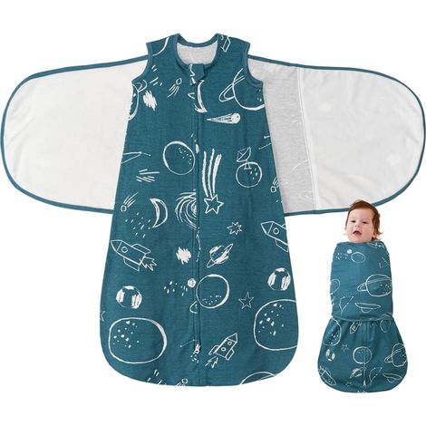 Gigoteuse Bébé 1 Tog Turbulette 0-12 Mois 100% Coton, Gigoteuse Emmaillotage Réglable pour Chambre Bébé, Couverture de Nuit Multicolore (1/5)