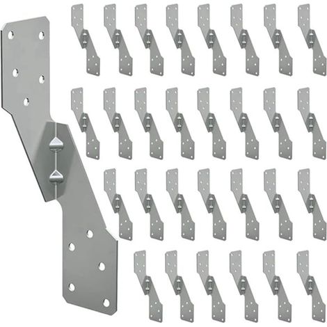 50 Pièces Strong-Tie H2.5A, Attache Ouragan Robuste en Acier Galvanisé à Chaud, Sangles Ouragan Fermes/Attaches de Chevrons (1/5)