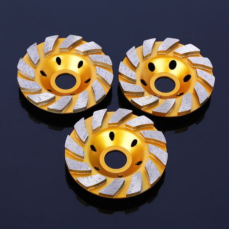 Meule diamantée robuste de 10 cm (4 pouces) - Convient pour le béton, la pierre et la céramique - Lot de 3 (1/5)