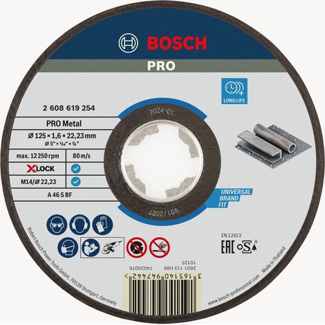 Expert Scheibe X-Lock Metal BOSCH 125x1.6 flach - 2608619254