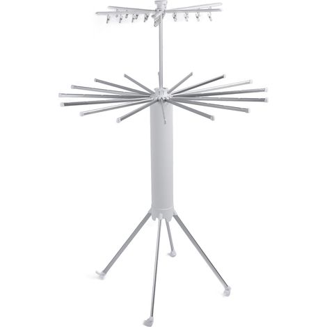 Séchoir à linge sur trépied, pliable et portable, modèle cylindrique peu encombrant pour l'intérieur et l'extérieur, version améliorée 02 (1/5)