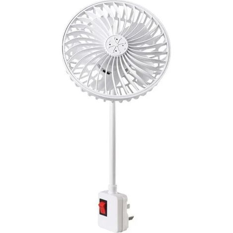 Ventilateur, Cinq pales avec protection Tuyau flexible intégré, Cuisine et salle de bain, Prise triple (1/5)
