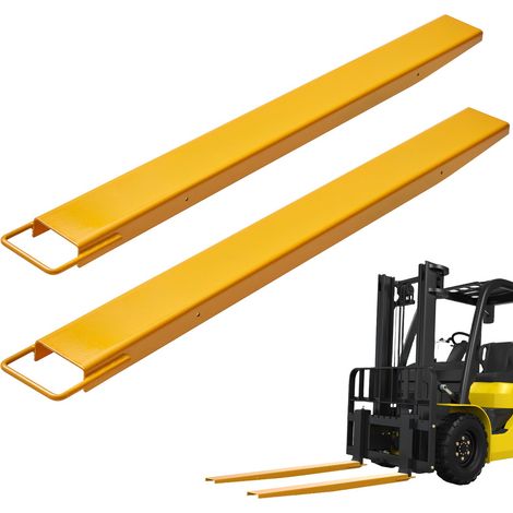 Rallonges de Fourches à Palette 1520x115 mm Extensions de Fourche pour Chariot Élévateur Industriel 1 Paire Acier au Carbone Robuste pour Déplacer et Transporter Charges Volumineux Lourds, Jaune (1/5)