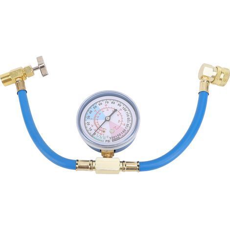 JiaJia AI-Kit de recharge R134a pour climatisation auto avec manomètre, robinet 1/2" et raccord rapide (1/5)