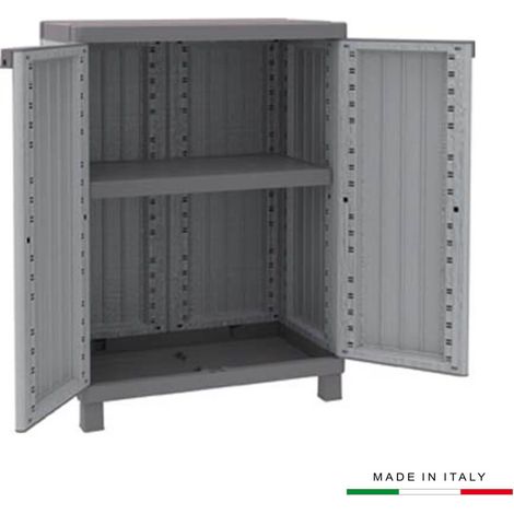 Terry 1102709 Twist Black Armadio 2 Ante Ripiano Regolabile Portata 20 Kg 68x39x91.5 cm colore Grigio Nero (1/4)