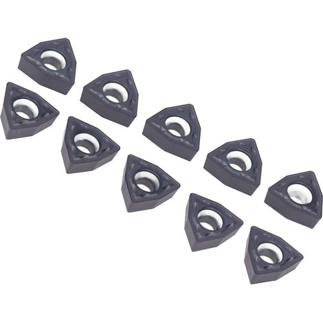 10 plaquettes de tournage, outils de coupe CNC, forets en U, plaquettes CNC en carbure revêtues de noir WCMX06T308FX (1/5)