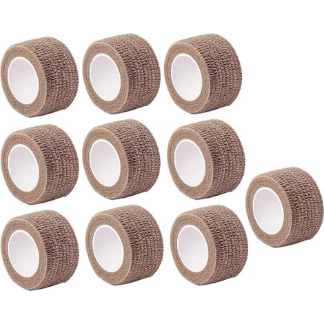Hitzebeständiges Klebeband, 10 Rollen, 4 Meter x 2,5 cm, für Tisch- und Stuhlbeine, rutschfeste Fußschlaufen, hitzebeständig und rutschfest, geeignet für Griffe und Tischbeine (braun). (1/5)
