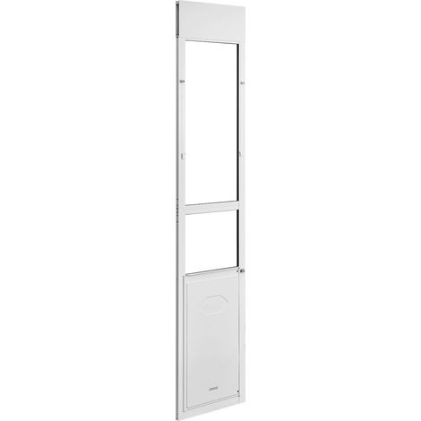 Porte pour chien en verre coulissant, ajustable de 1927 mm à 2049 mm, cadre aluminium, 3 couches, pour grands chiens (1/5)