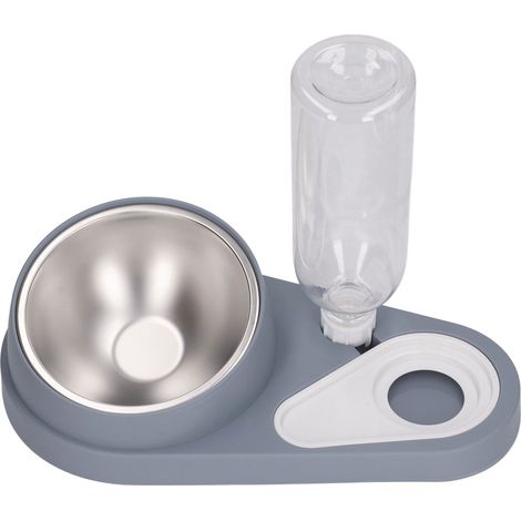 Gamelles Doubles pour Chien et Chat avec Abreuvoir Automatique, Col de Bouteille incliné pour Animaux Domestiques et Gamelles de Nourriture (1/5)