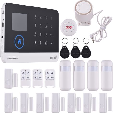 Sistema de alarma inalámbrico para armar uno mismo, kit de seguridad para el hogar de 21 piezas con integración con Alexa y la aplicación TY, detectores de movimiento, sensores para ventanas y puertas