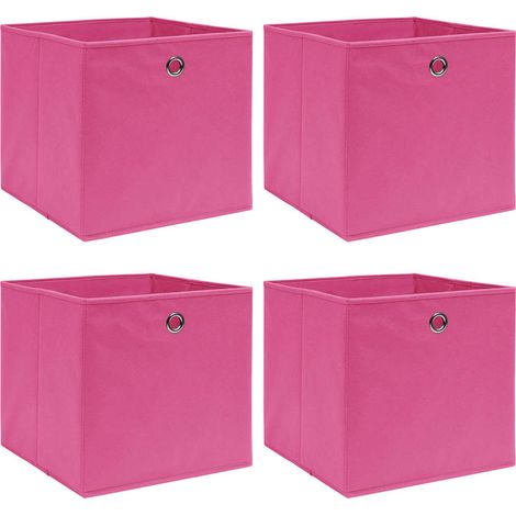 Boîtes de rangement 4 pcs Rose 32x32x32 cm Tissu (1/5)