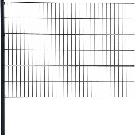 Doppelstabmattenzaun Erweiterung Gitterzaun 120cm RAL7016 Drahtgitter Gartenzaun (1/5)