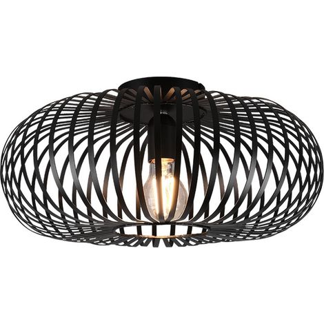 Plafón Jaula Metálica Ellissi Johann Negro Ø40 cm Trio Lighting (1/5)