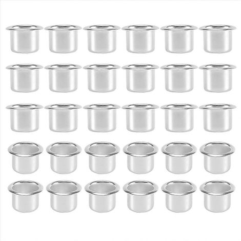 Porte-bougies pour bougies coniques, lot de 30 pièces argentées (1/5)