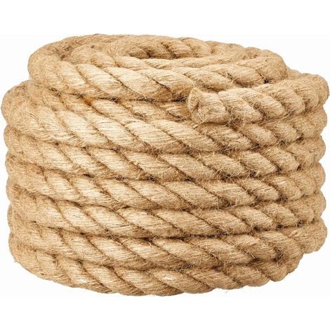20 mm Absperrseil für Treppengeländer/Balkongeländer, Schnur für Kletter-, Schaukel-, Schiffs- und Hebearbeiten, Turnhallen- und Kletterspiele, 20 mm x 10 m, Beige (1/5)