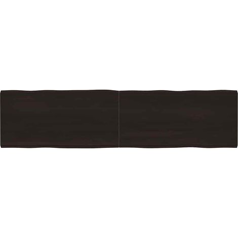 vidaXL Tablero mesa madera tratada borde vivo marrón 200x50x(2-6) cm (1/5)