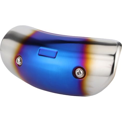 Cache moteur moto chromé, protection thermique universelle, cache garde-boue échappement, accessoire personnalisation, tuyau central, finition brillante, anti-chaleur, compatible moto, pièce tuning. (1/5)