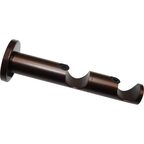 Gardinia Supporto Combinato per bastoni per Tende Ø 25/25 mm, Due Vie, Aperto, Linea Windsor, Metallo, Bronzo, 8/6 cm (1/2)