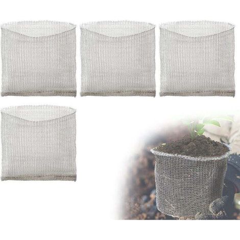 4PCS Panier Anti Campagnol en INOX, 41x44cm, Sac en Grilles d'acier Inoxydable Contre Les Rongeurs, Protection en Filet Métallique pour Racines des Plantes des Arbres, des Fleurs (1/4)