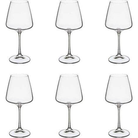 Lot de 6 verres à vin cristallin 36cl – Transparent – Passage au lave-vaisselle – Dimensions D. 9,5 x H. 20,8 cm – Secret De Gourmet (1/2)