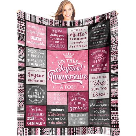 Geburtstagsgeschenk für Frauen, Geburtstagsgeschenk für Frauen - Decke mit Botschaft (1/5)