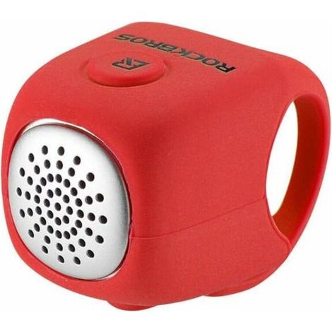 Sonnettes Électrique Vélo, Klaxon Vélo Électronique, Mini Avertisseur Sonore Cloche Étanche Bell 80dB, Universelle Fixation Élastique en Silicone (Rouge)